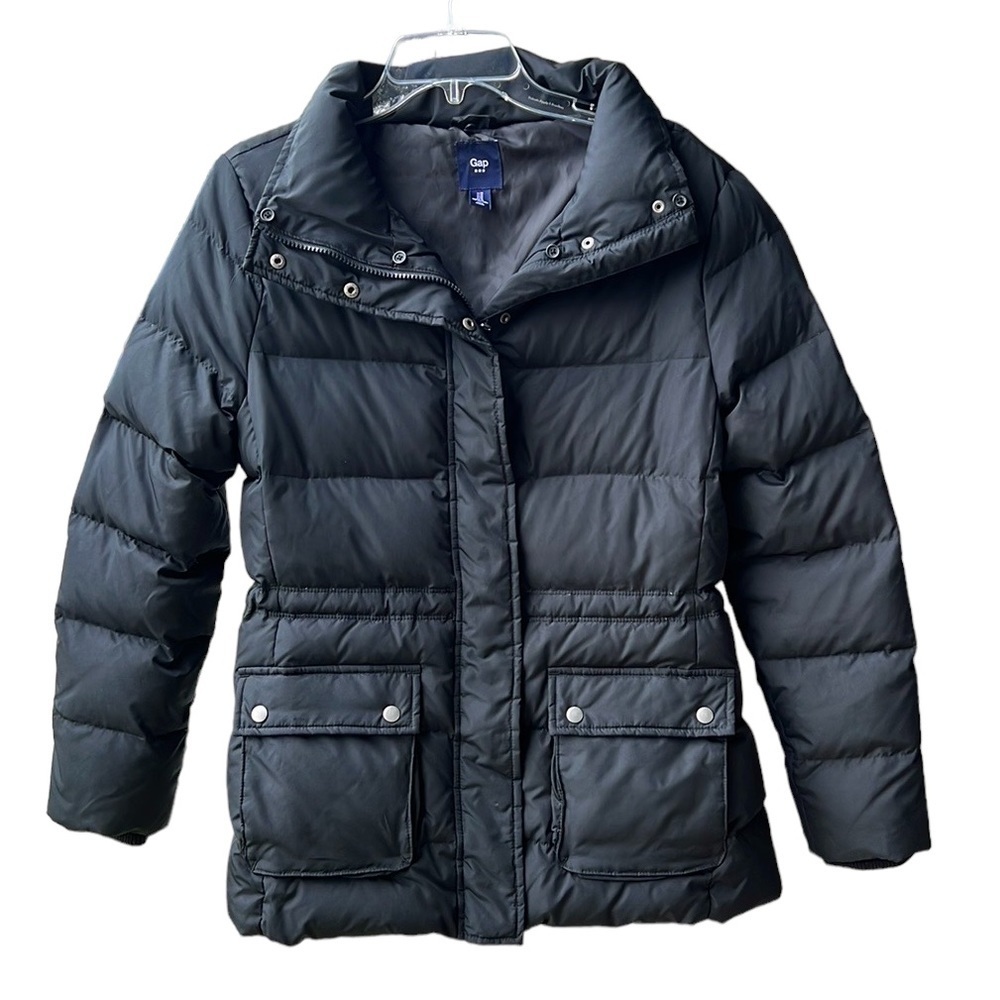 Gap Factory Women’s Essential Black Down Puffer Utility Jacket. Sz M